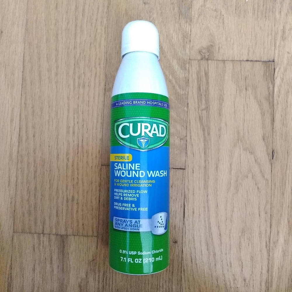 2 containers of Curad Sterile Saline Wound Wash